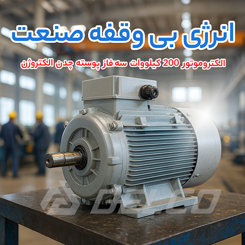 الکتروموتور 200 کیلووات سه فاز پوسته چدن الکتروژن